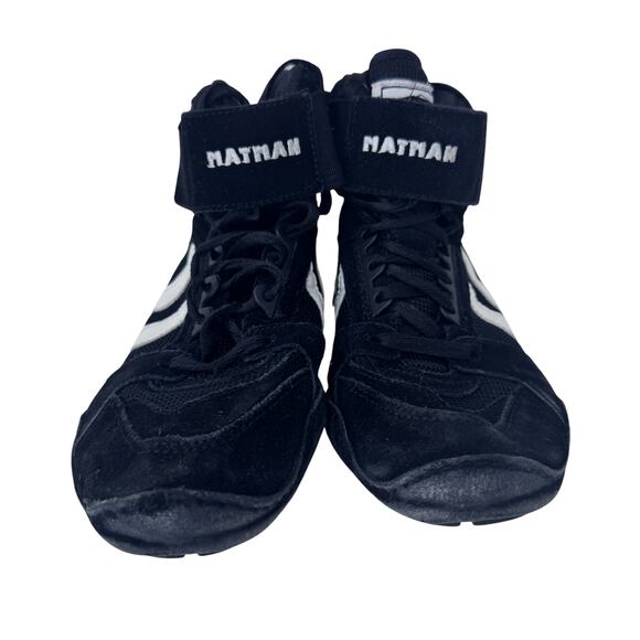 Matman SO25 Wrestling Shoe‎ Youth 4 Black Suede High Top Hook & loop Split Sole - Picture 5 of 9